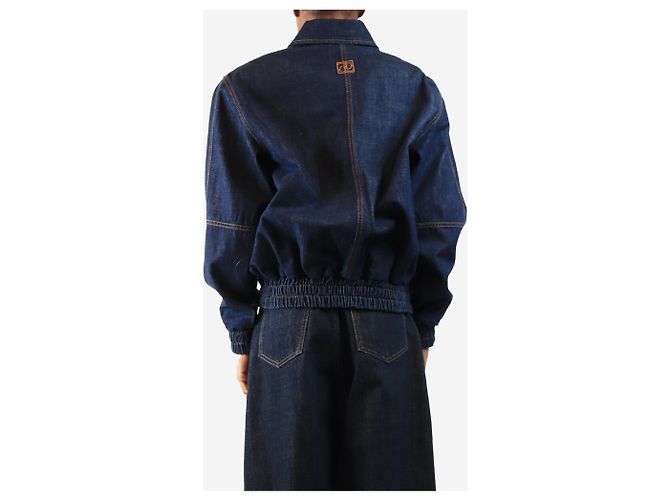 Magda Butrym Oversized Bomberjacke aus Navy-Denim - size UK 4 Marineblau - Ansicht 2