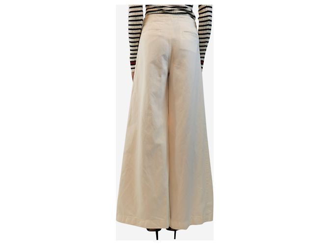 Autre Marque Vaqueros wide-leg crema - size UK 6 Crudo - vista 3