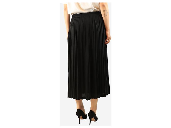 Valentino Falda midi plisada negra - size UK 12 Negro - vista 3