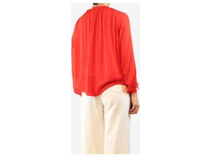 Emilio Pucci Rote transparente Seidenbluse - size UK 10 - Ansicht 2