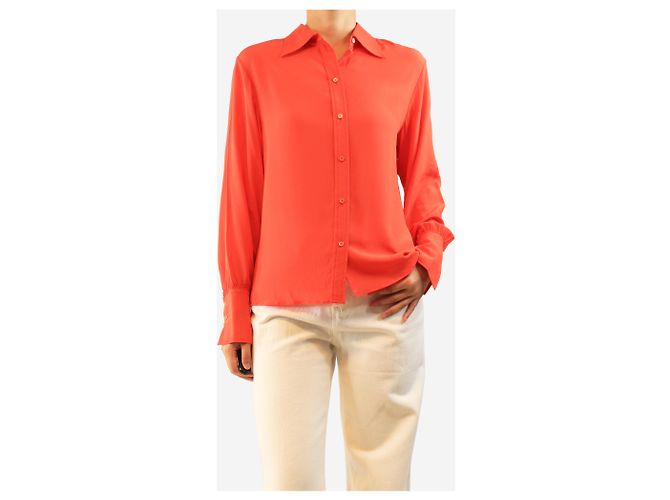Chloé Blusa de seda roja - size UK 12 - vista 3