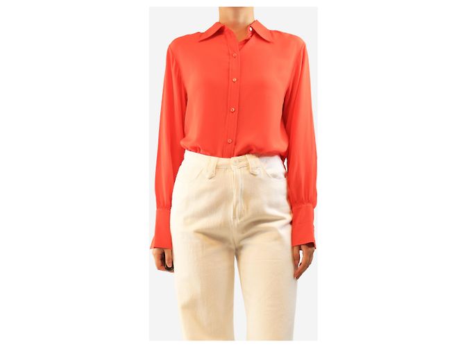 Chloé Blusa de seda roja - size UK 12 - vista 4