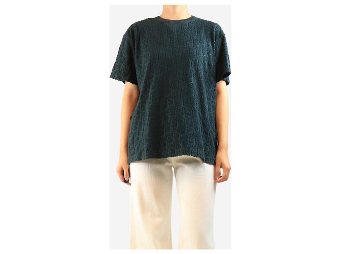 Autre Marque Camiseta monograma de towelling verde oscuro - size S - vista 3