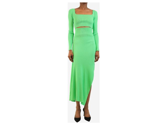 A.L.C Geripptes Kleid mit Cut-Outs grün - size S - Ansicht 3