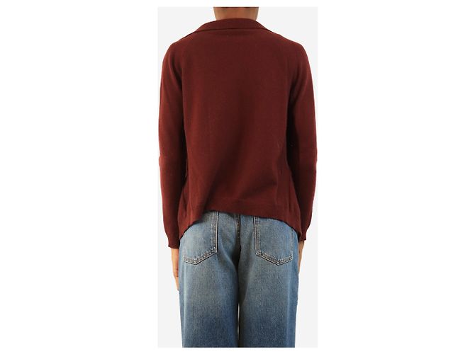 Max Mara Cardigã aberto de lã bordô - size M Vermelho - vista 2