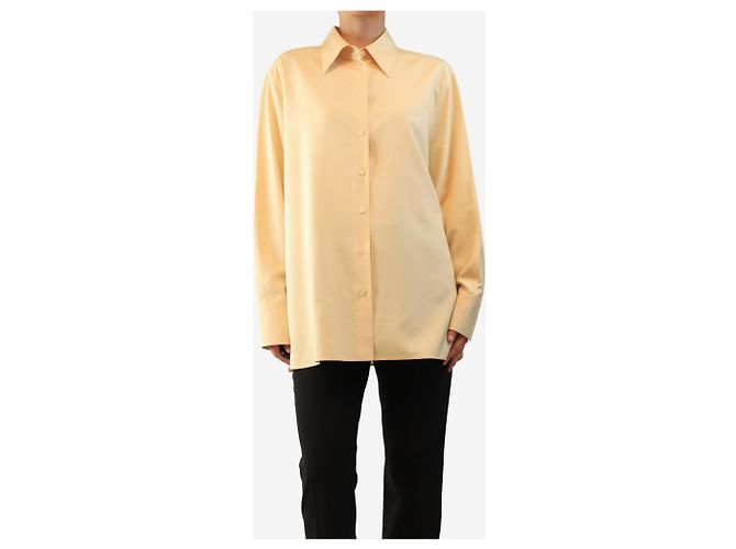 The row Camisa de seda amarillo mantequilla - size UK 14 - vista 3