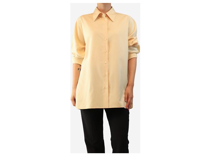 The row Camisa de seda amarillo mantequilla - size UK 14 - vista 4