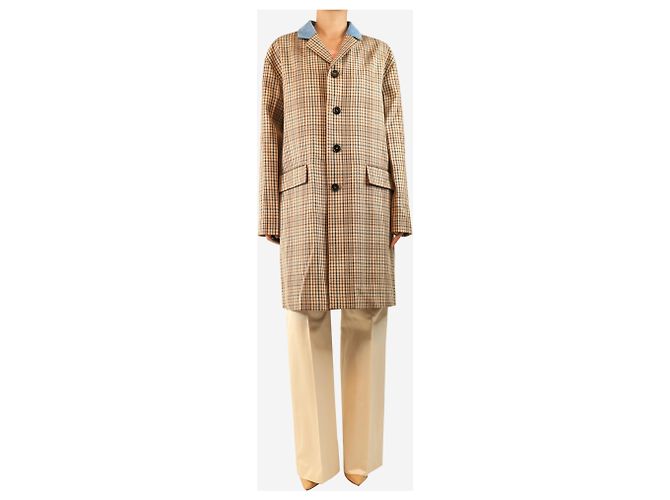 Marni Abrigo de lana a cuadros marrón - size UK 10 Castaño - vista 3