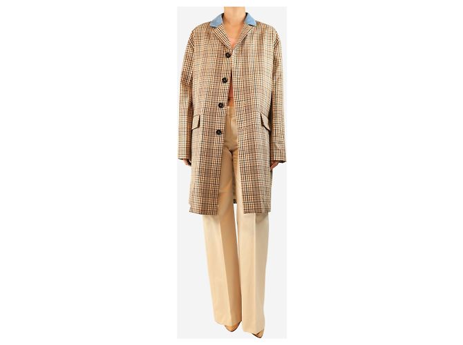 Marni Abrigo de lana a cuadros marrón - size UK 10 Castaño - vista 4