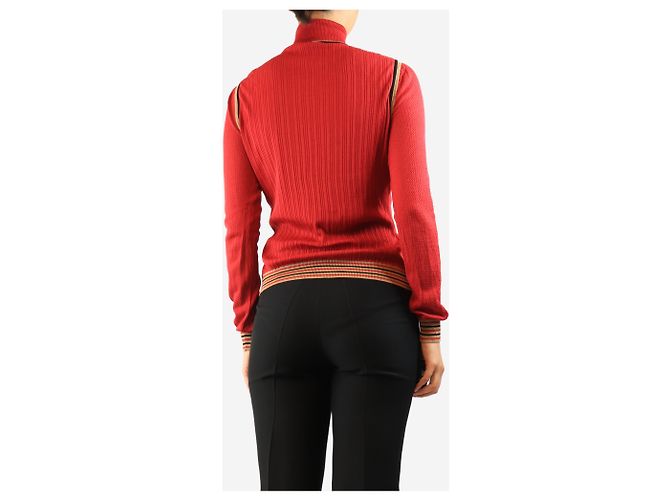 Fendi Feinstrickpullover rot - size UK 10 - Ansicht 2