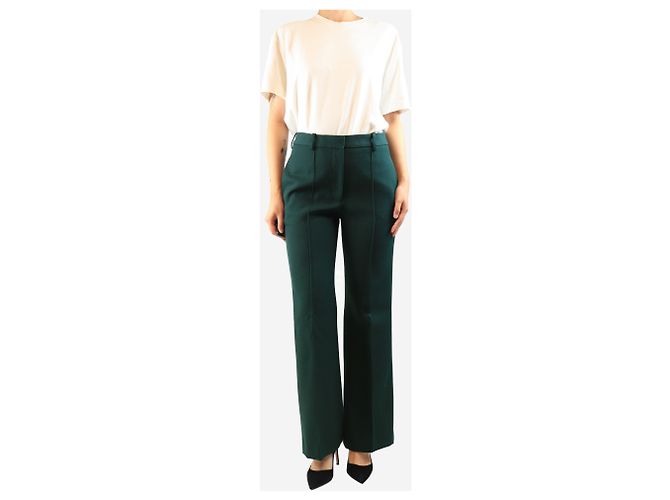 Victoria Beckham Pantalones de lana verde oscuro - size UK 10 - vista 2