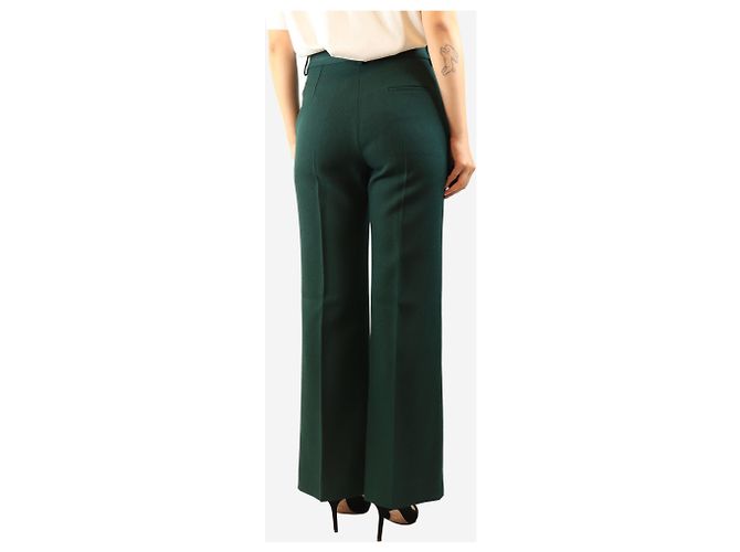 Victoria Beckham Pantalones de lana verde oscuro - size UK 10 - vista 3