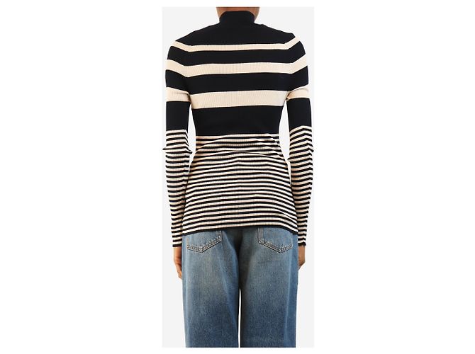Moncler Langarmshirt mit Streifen in Marineblau - Größe S - Ansicht 2