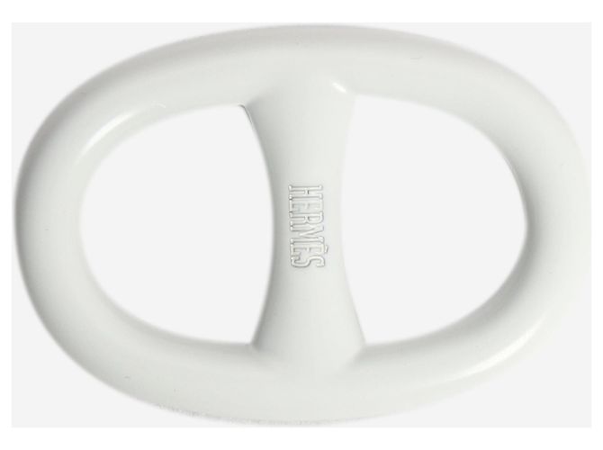 Hermès Foulard White Chaine d'Ancre 90 ring Bianco - vista 2