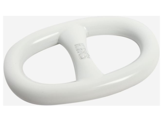 Hermès Foulard White Chaine d'Ancre 90 ring Bianco - vista 3
