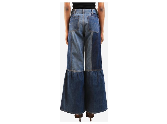 Autre Marque Blaue Patchwork-Schlaghose - size UK 6 - Ansicht 3