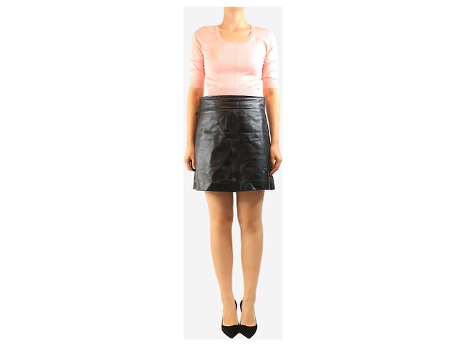 SéZane Minifalda de cuero negro - size UK 12 - vista 2