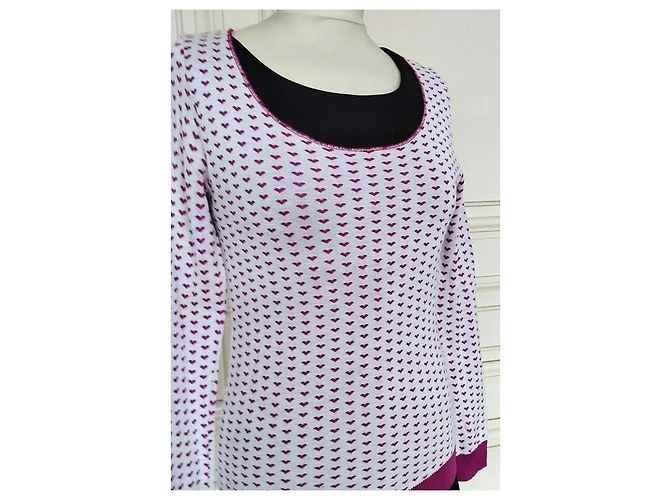 Sonia Rykiel Jersey de Punto con Corazones Rosa Blanco - vista 10