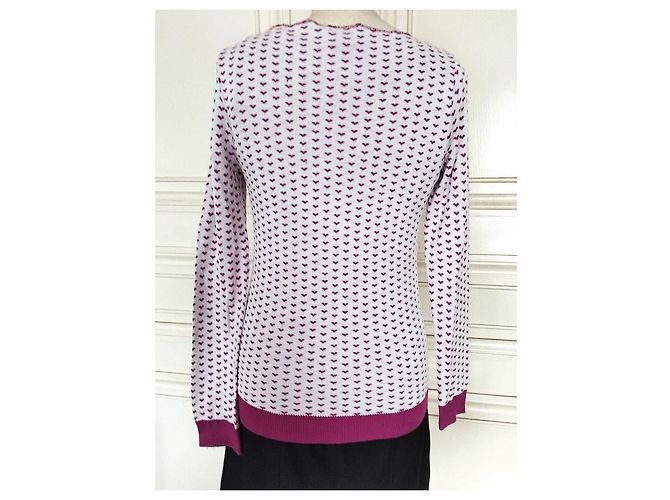 Sonia Rykiel Jersey de Punto con Corazones Rosa Blanco - vista 16