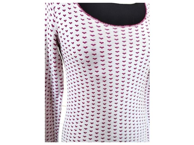 Sonia Rykiel Jersey de Punto con Corazones Rosa Blanco - vista 17