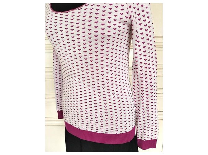Sonia Rykiel Jersey de Punto con Corazones Rosa Blanco - vista 18
