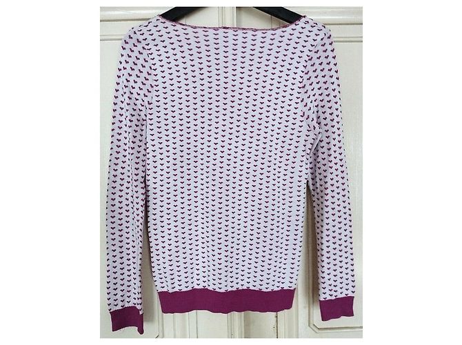 Sonia Rykiel Jersey de Punto con Corazones Rosa Blanco - vista 19