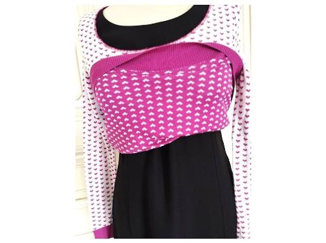 Sonia Rykiel Jersey de Punto con Corazones Rosa Blanco - vista 4