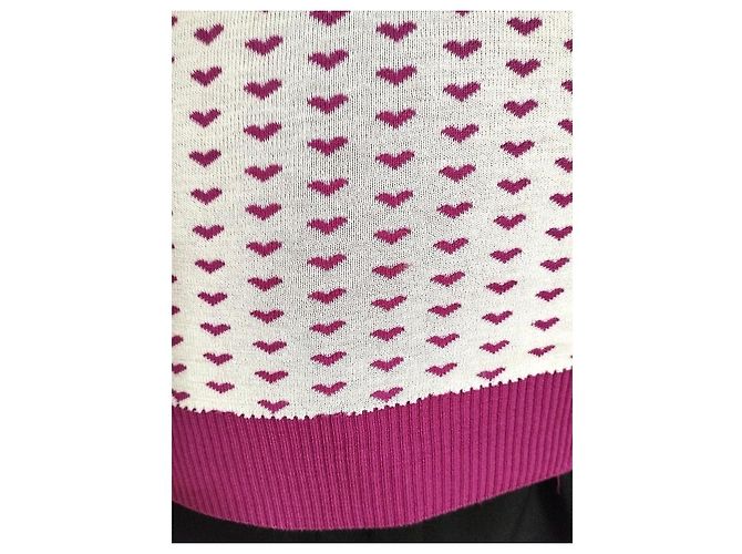 Sonia Rykiel Jersey de Punto con Corazones Rosa Blanco - vista 7