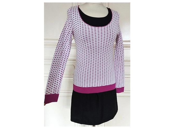 Sonia Rykiel Jersey de Punto con Corazones Rosa Blanco - vista 9