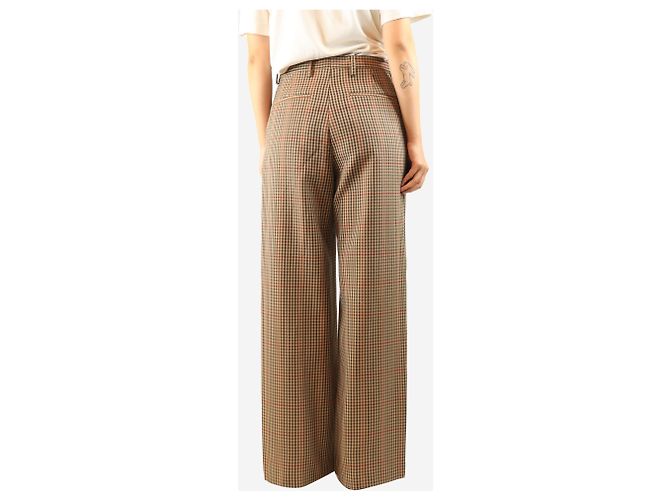 Dries Van Noten Pantalones de cuadros vichy marrones - size UK 10 Castaño - vista 3