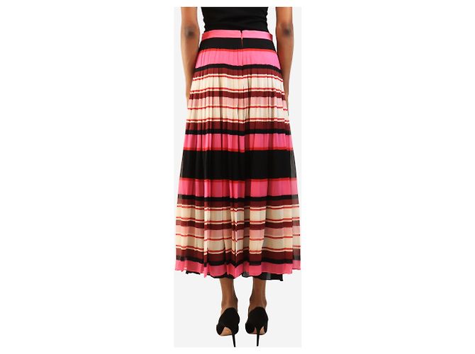 Valentino Falda midi a rayas rosas - size UK 8 - vista 3