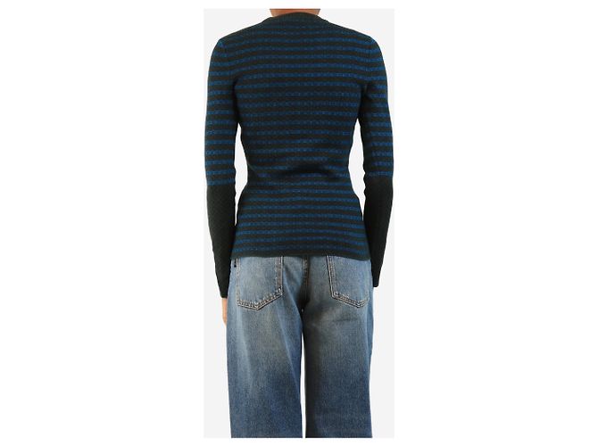 Victoria Beckham Gestreiftes Strickoberteil in Blau - size S - Ansicht 2