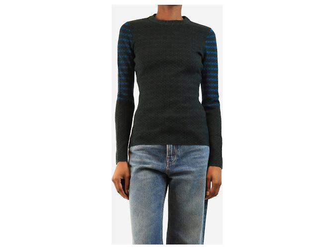 Victoria Beckham Gestreiftes Strickoberteil in Blau - size S - Ansicht 3