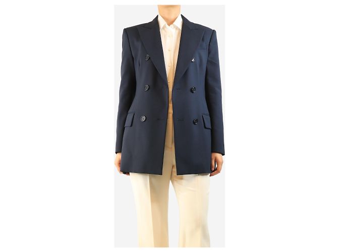 Sportmax Navy double-breasted blazer - size UK 12 Navy blue - view 4