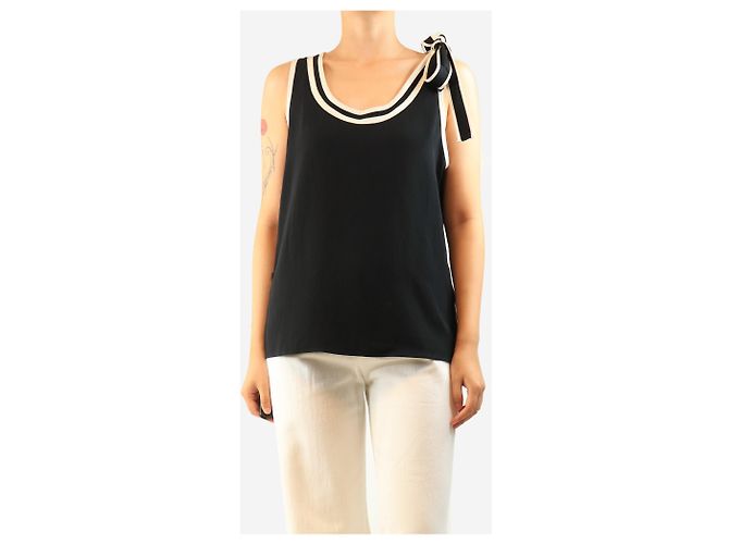 Red Valentino Canotta a contrasto nera - size M Nero - vista 4