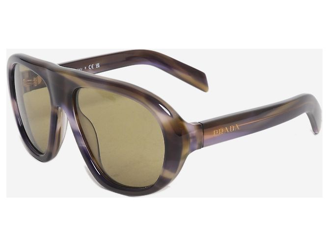 Prada Braune Oversized-Sonnenbrille im Aviator-Stil - Ansicht 2