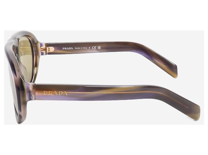 Prada Braune Oversized-Sonnenbrille im Aviator-Stil - Ansicht 3