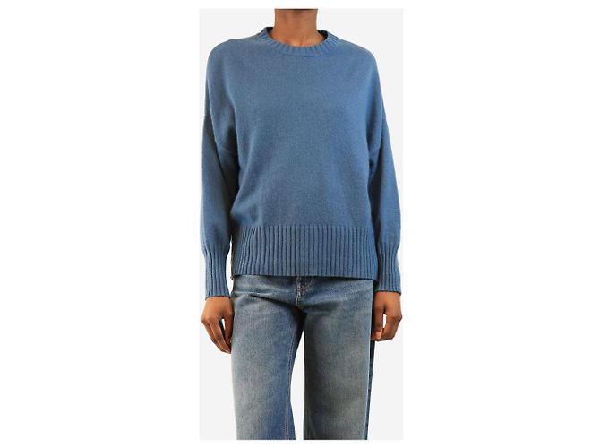Autre Marque Blauer Kaschmirpullover mit Rundhalsausschnitt - Größe XS - Ansicht 3