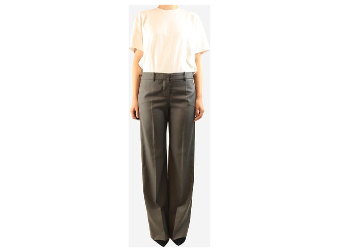 Chloé Calças de lã ajustadas verde exército - size UK 12 - vista 2