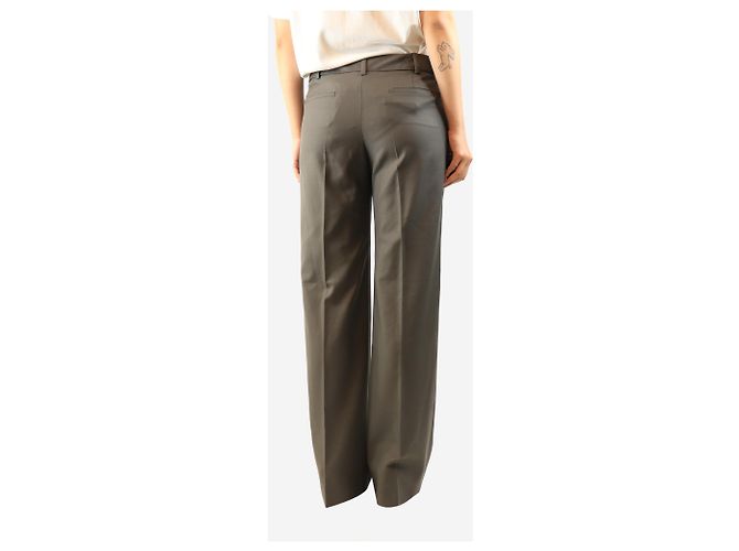 Chloé Calças de lã ajustadas verde exército - size UK 12 - vista 3