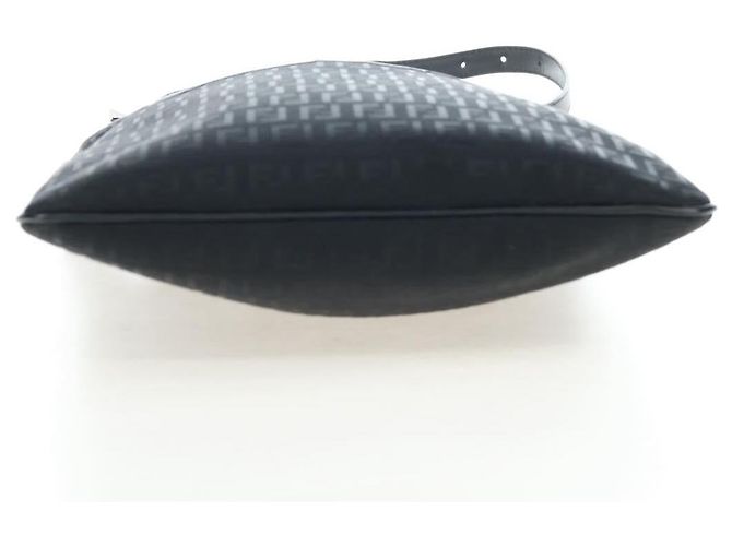 FENDI Zucchino Canvas Shoulder Bag Black Silver 8BT151 - vista 5
