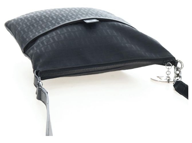 FENDI Zucchino Canvas Shoulder Bag Black Silver 8BT151 - vista 6