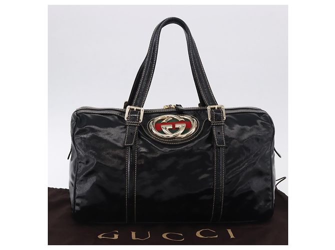 GUCCI Interlocking Web Sherry Line Bag Patent leather Black 170010 - vista 12