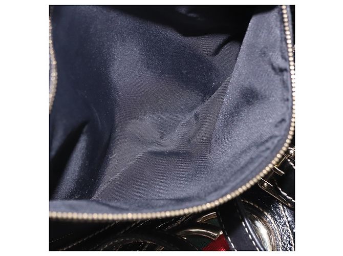 GUCCI Interlocking Web Sherry Line Bag Patent leather Black 170010 - vista 23
