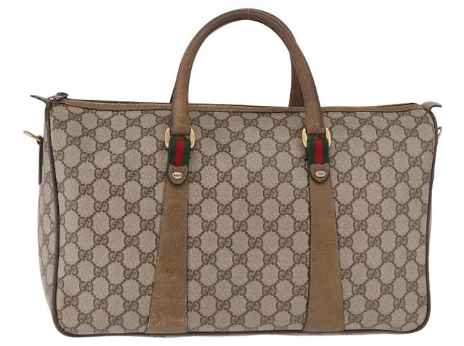 GUCCI GG Supreme Web Sherry Line Hand Bag PVC Beige Gold 39 02 041 - vista 13