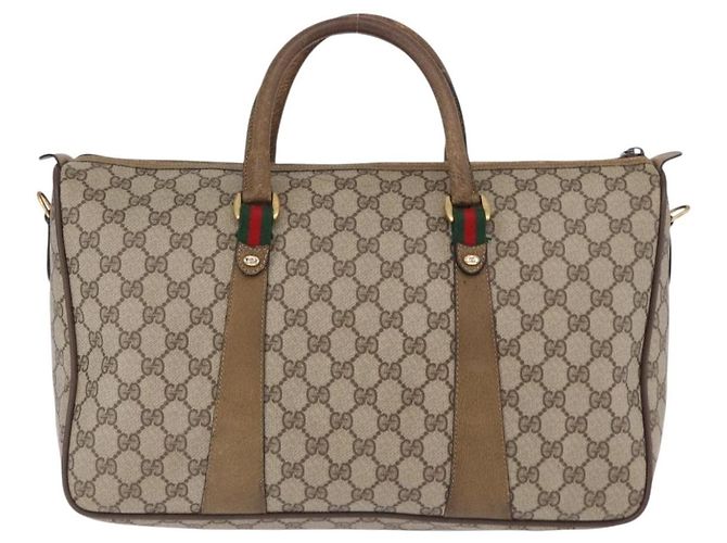 GUCCI GG Supreme Web Sherry Line Hand Bag PVC Beige Gold 39 02 041 - vista 2