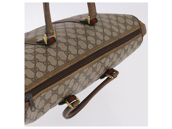 GUCCI GG Supreme Web Sherry Line Hand Bag PVC Beige Gold 39 02 041 - vista 7