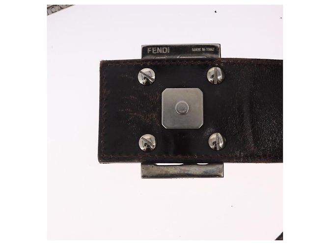 FENDI Zucca Canvas Hand Bag Brown Silver - vista 10
