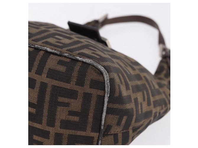 FENDI Zucca Canvas Hand Bag Brown Silver - vista 14