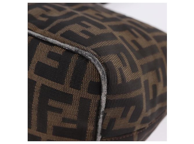 FENDI Zucca Canvas Hand Bag Brown Silver - vista 16
